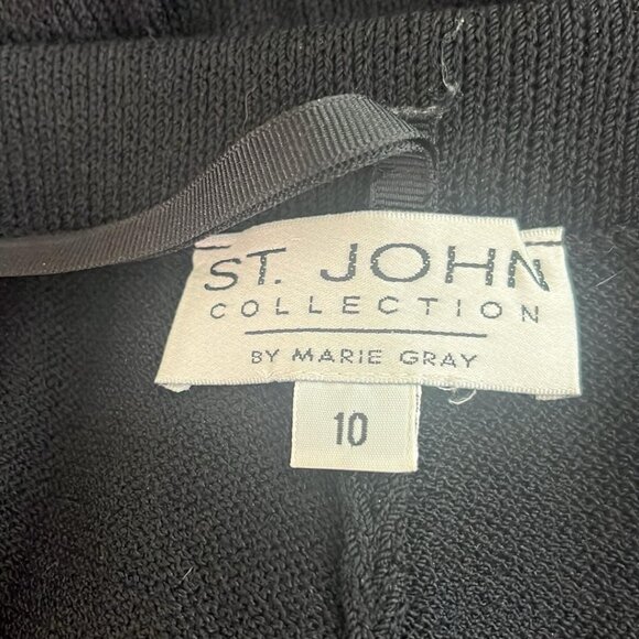 St. John Collection by Marie Gray Classic Black Knit Pull On Pants Size 10 Quiet - Picture 4 of 10